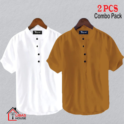 Short Sleeve Shirt for Men's Cotton Fabric pic