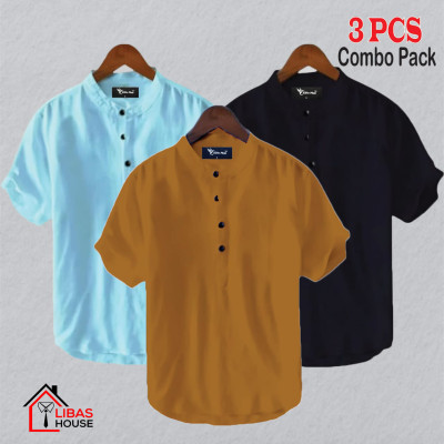 Short Sleeve Shirt for Men's Cotton Fabric 3 pic