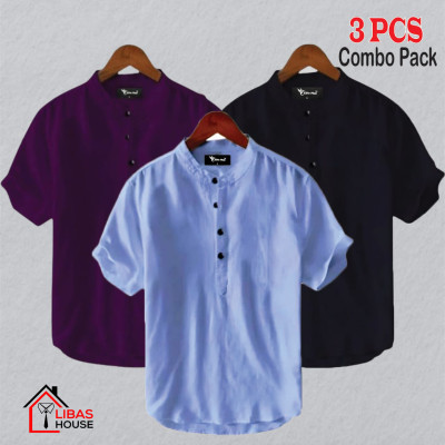 Short Sleeve Shirt for Men's Cotton Fabric 3 pic