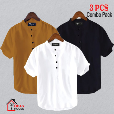 Short Sleeve Shirt for Men's Cotton Fabric 3 pic
