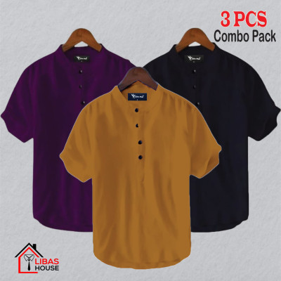 Short Sleeve Shirt for Men's Cotton Fabric 3 pic