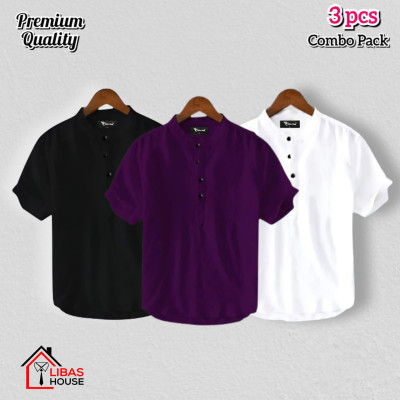 Short Sleeve Shirt for Men's Cotton Fabric 3 pic