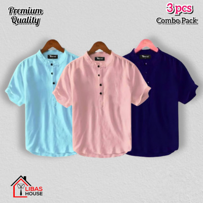 Short Sleeve Shirt for Men's Cotton Fabric 3 pic
