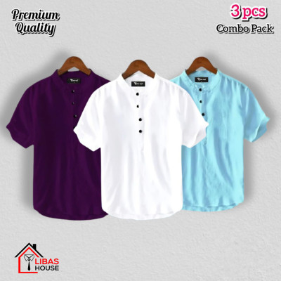 Short Sleeve Shirt for Men's Cotton Fabric 3 pic