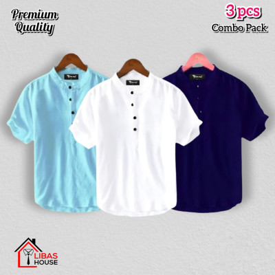 Short Sleeve Shirt for Men's Cotton Fabric 3 pic