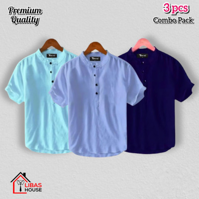 Short Sleeve Shirt for Men's Cotton Fabric 3 pic