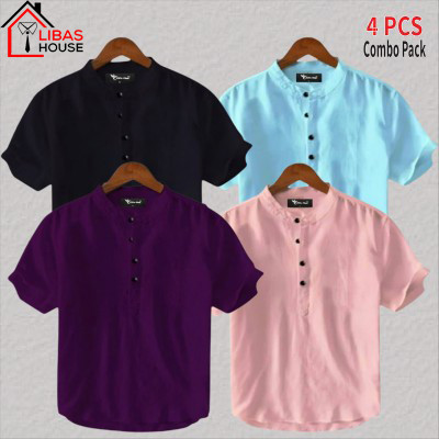 Short Sleeve Shirt for Men's Cotton Fabric 4 pic