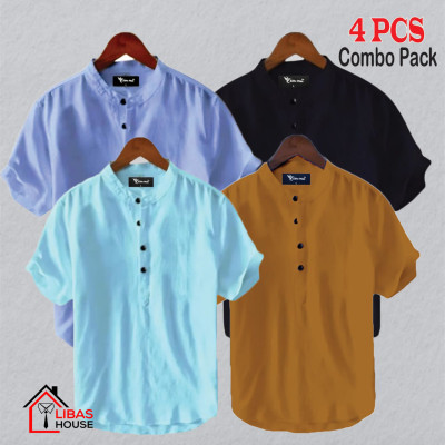 Short Sleeve Shirt for Men's Cotton Fabric 4 pic