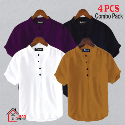 Short Sleeve Shirt for Men's Cotton Fabric 4 pic